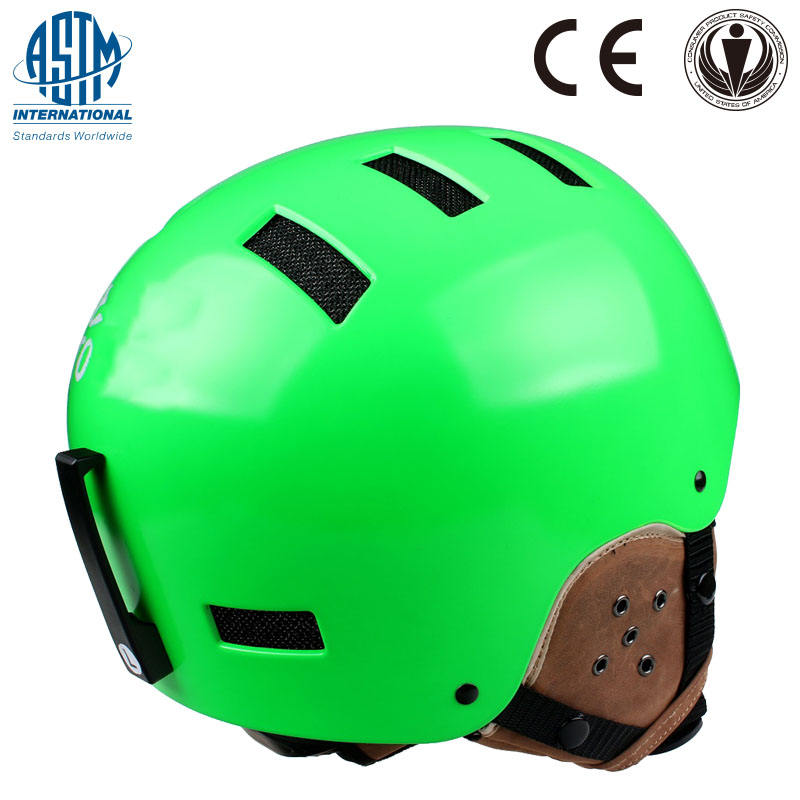 2017 новый дизайн, горячая распродажа, кожаный лыжный шлем для защиты ушей, популярный шлем для сноуборда, кожаный шлем