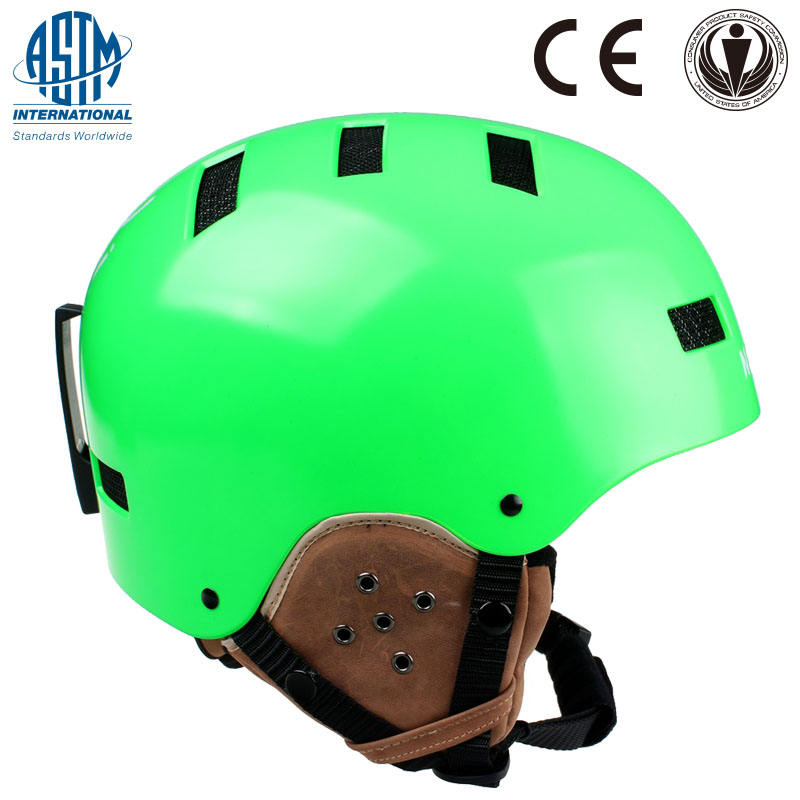 2017 новый дизайн, горячая распродажа, кожаный лыжный шлем для защиты ушей, популярный шлем для сноуборда, кожаный шлем